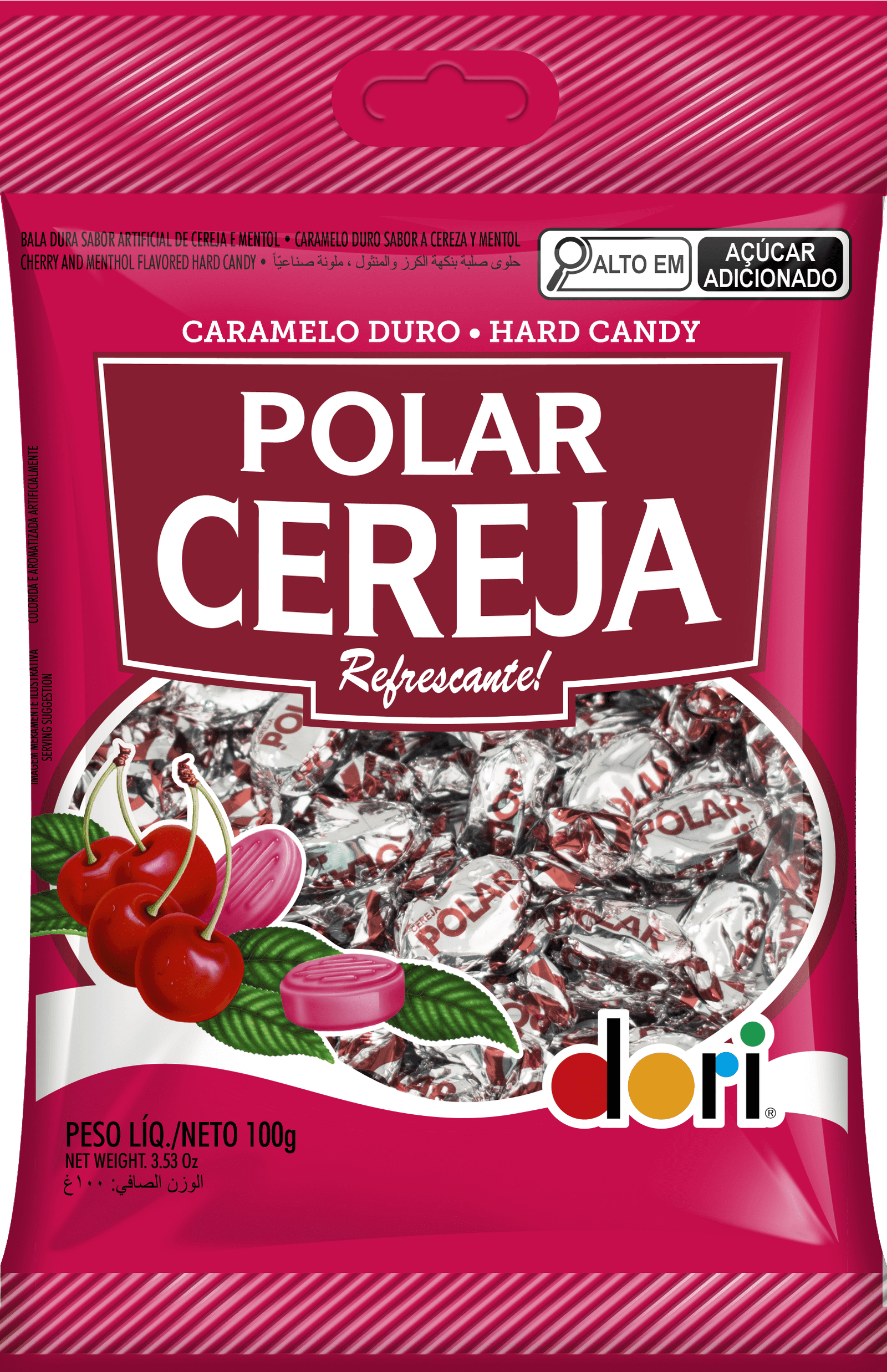 Bala Polar Cereja 600g