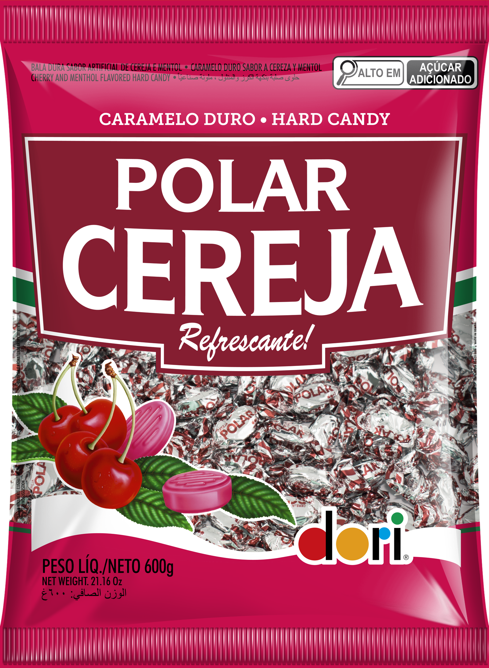 Bala Polar Cereja 600g