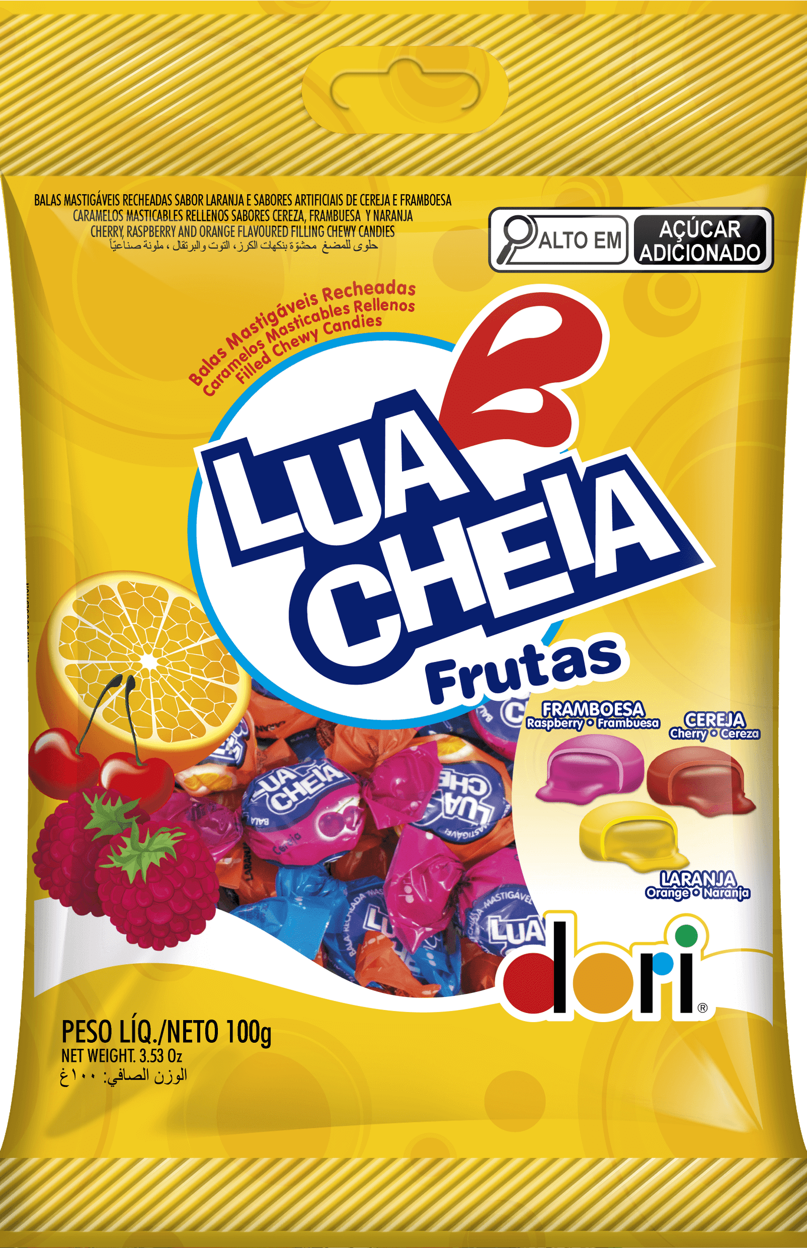 Bala Lua Cheia Frutas 100g