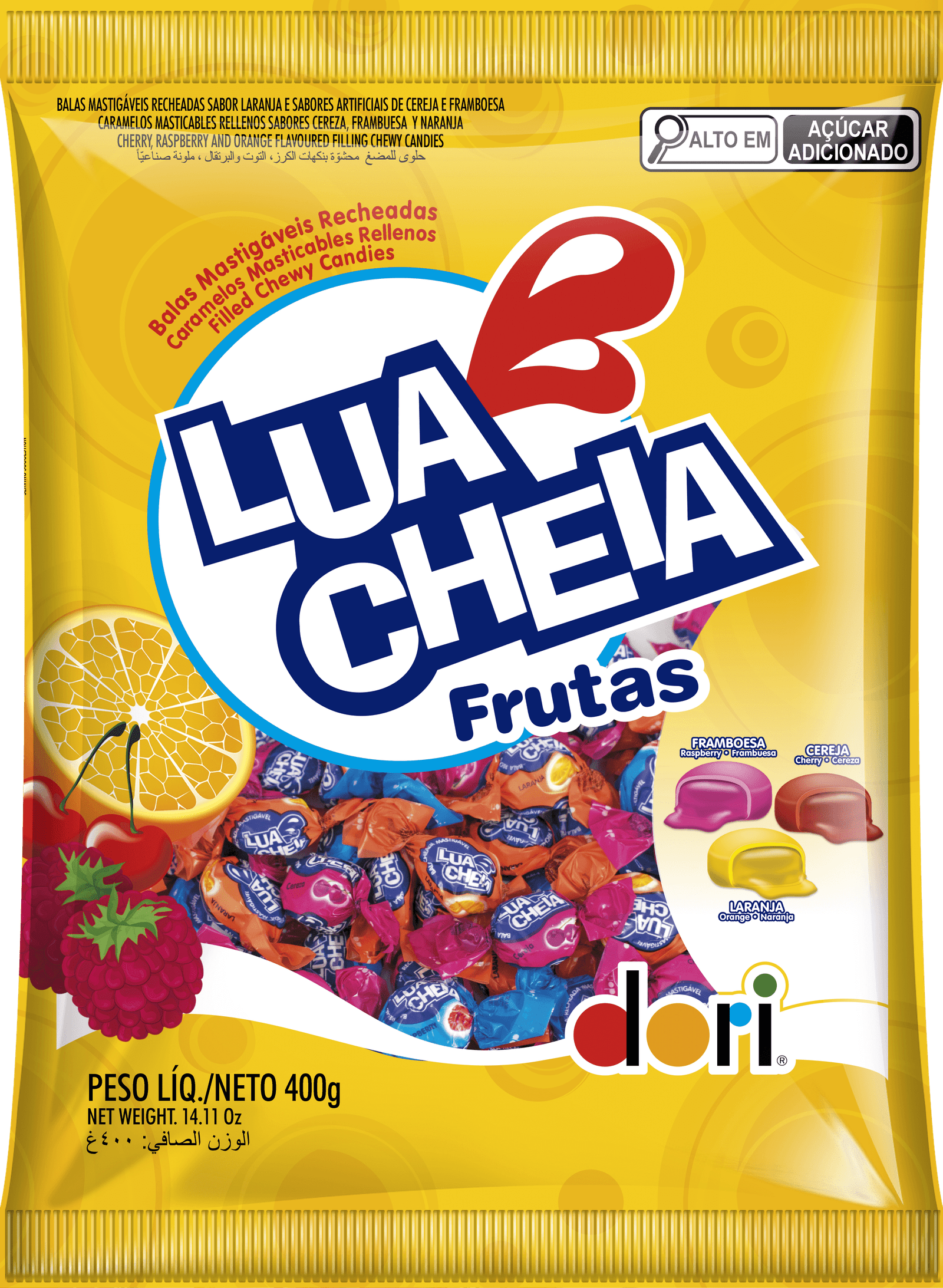 Bala Lua Cheia Frutas 400g