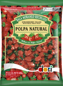 Bala Morango Recheada 600g