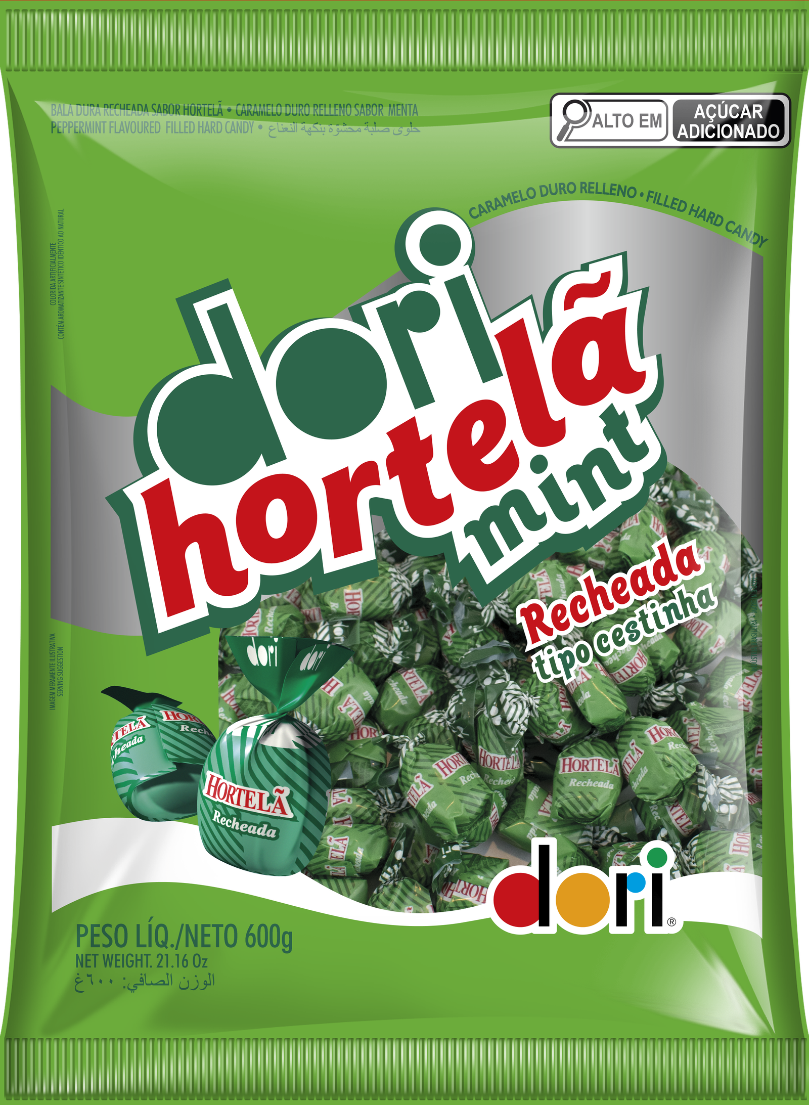 Bala Hortelã Mint Recheada 600g