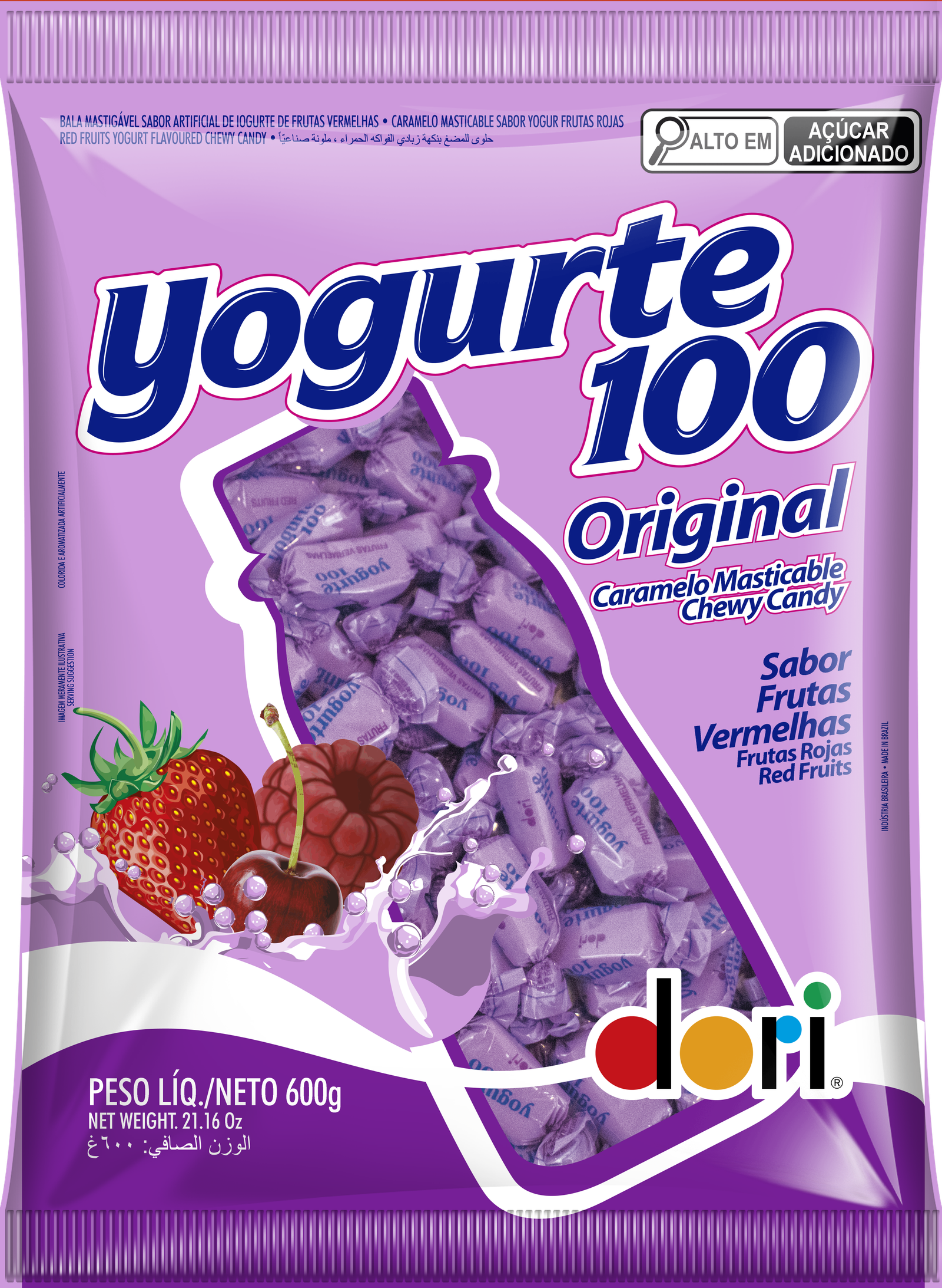Bala Yogurte100 Frutas Vermelhas 600g