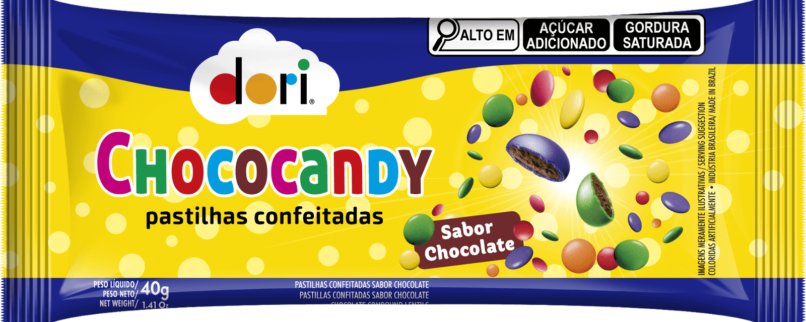 Chococandy Pastilha Confeitada Colorida 40g